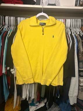 Vintage Polo Ralph Lauren 1/4 Zip Ribbed Cotton Pullover Sweater